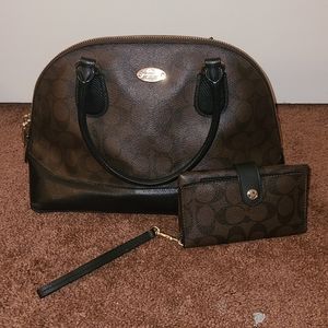 Coach bag with matching wallet